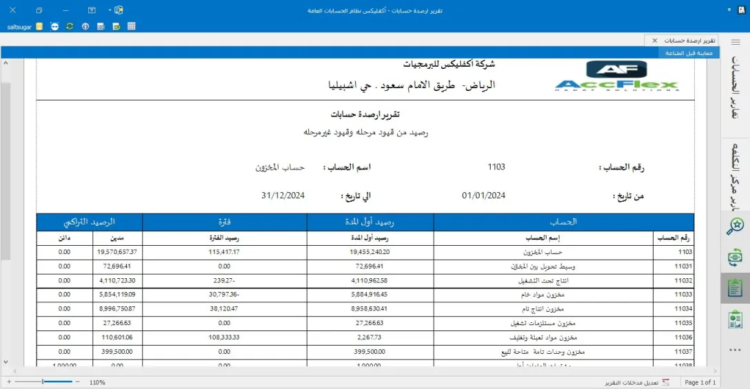 ارصدة الحساب